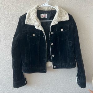 Crop Denim Jacket with Fur